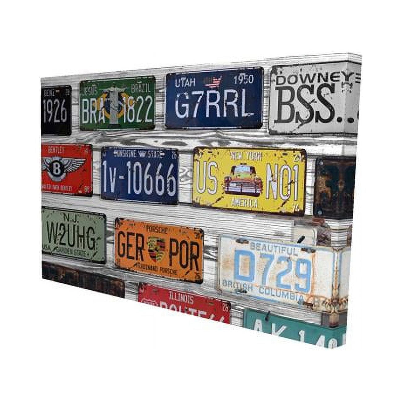 20 x 30 in. Number Plates-Print on Canvas