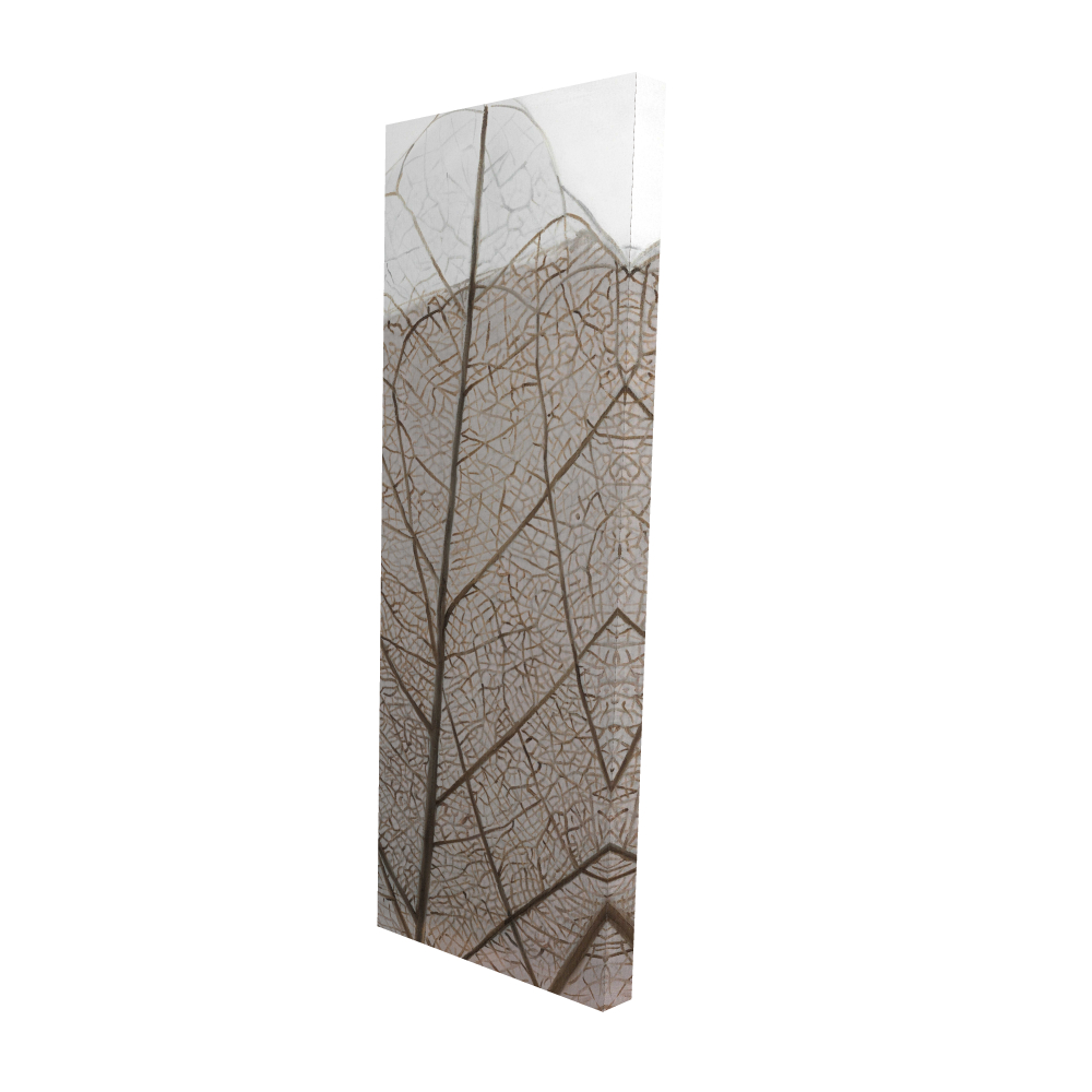 2080-6020-FL377 20 x 60 in. Translucent Dried Leaves - Rustic Beige Canvas Home Decor