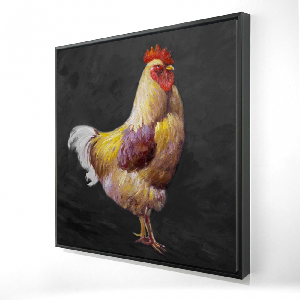 2081-2424-AN200-1 24 x 24 in. Rustic Animals Kitchen Canvas - Beautiful Rooster 2 Home Decor