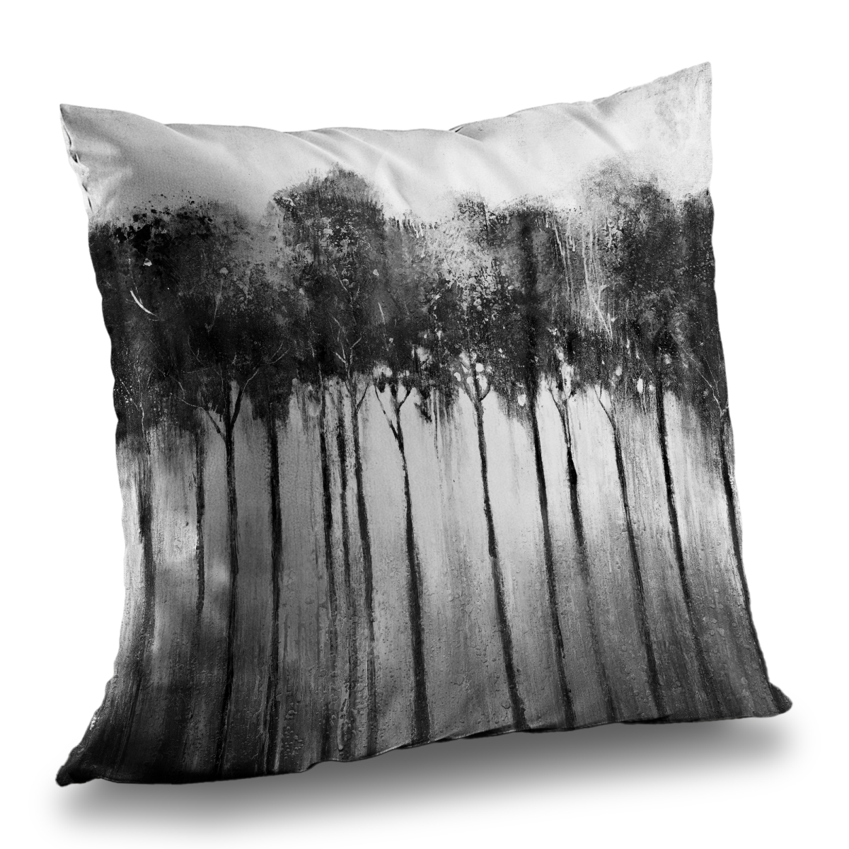 C1PT1414WWMNOY 14 x 14 in. Abstract Forest Black & White Throw Pillow - Home Decor