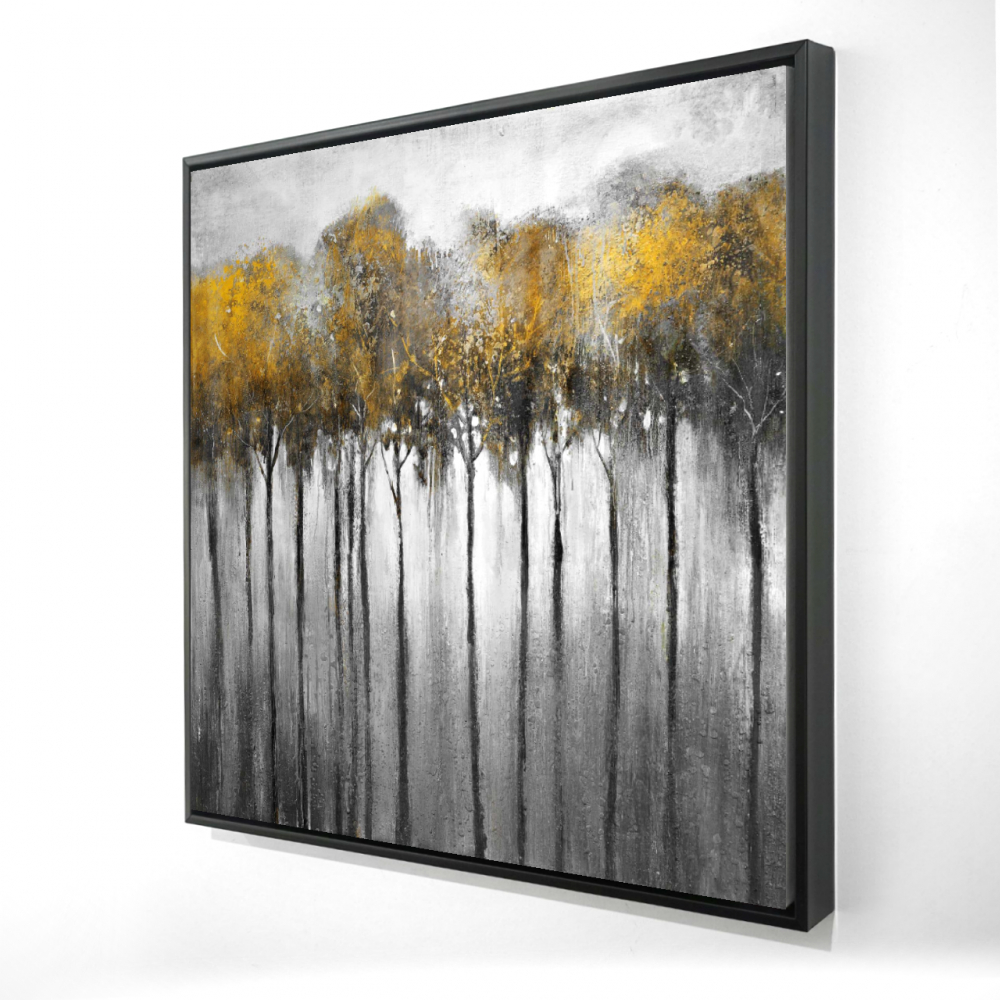 2081-2424-LA11-2 24 x 24 in. Abstract Yellow Forest - Trees Office Canvas, Home Decor Art
