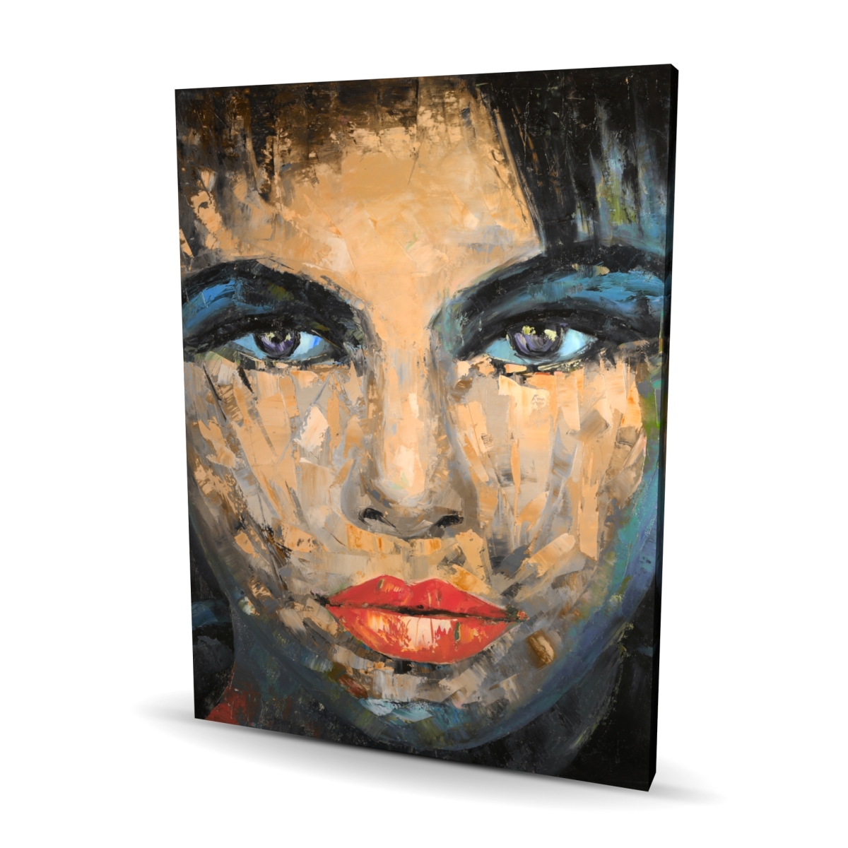 C1RC36488A5H84 36 x 48 in. Abstract Female Portrait - Beige Contemporary Canvas Art