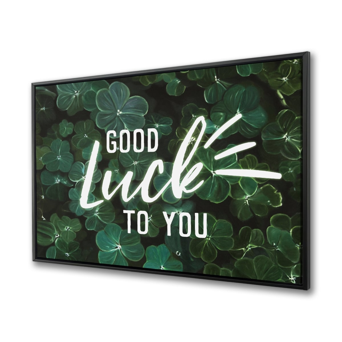 C1FC36482OQHNC 36 x 48 in. Good Luck To You - Green Modern Framed Canvas - Home Decor