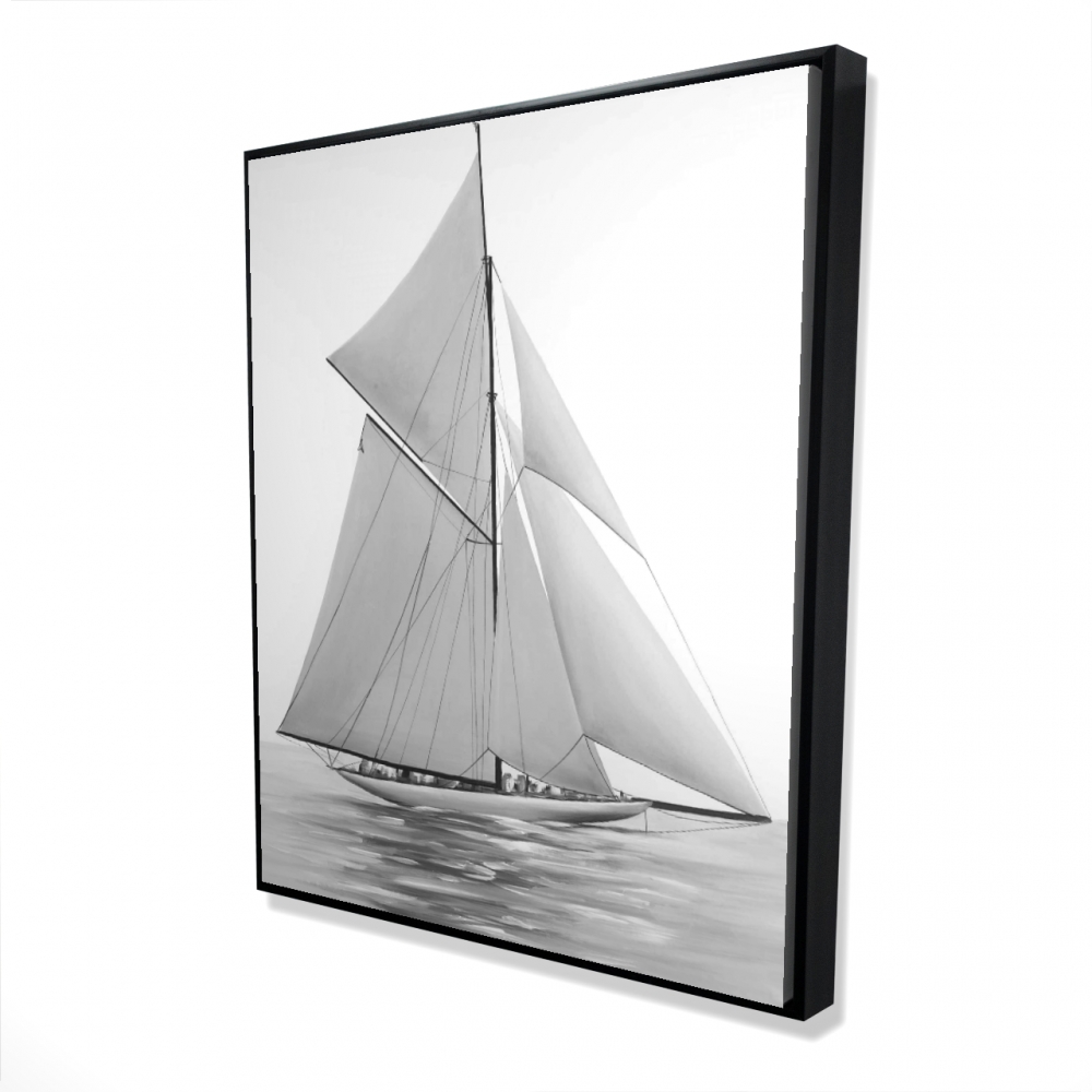 2081-6048-CO73 48 x 60 in. Sailing Ship - Gray Framed Canvas - Home Decor