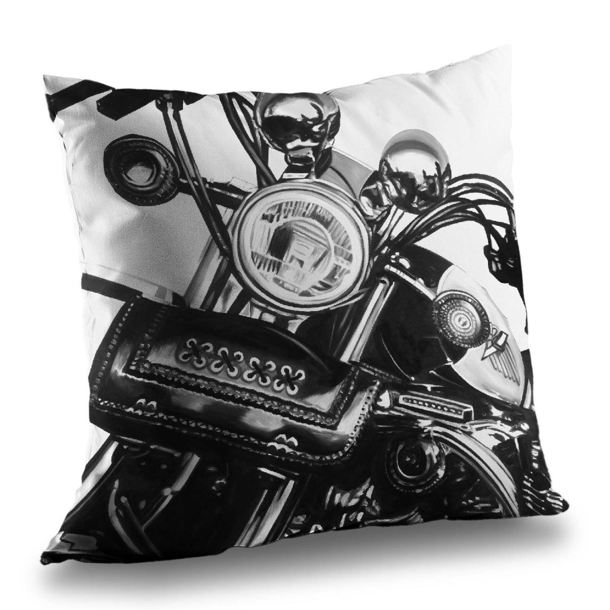 C1PT1414K4U311 14 x 14 in. Realistic Motorcycle Hyperrealist Pillow - Home Decor Insert