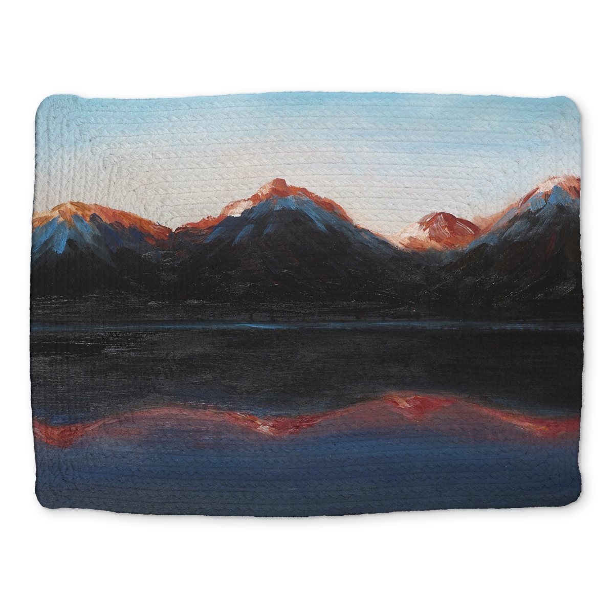 Picture of Begin Home Decor CBPM14189GA93D 14 x 18 in. Mountains Blue Braided Polyester Placemat - Home Decor