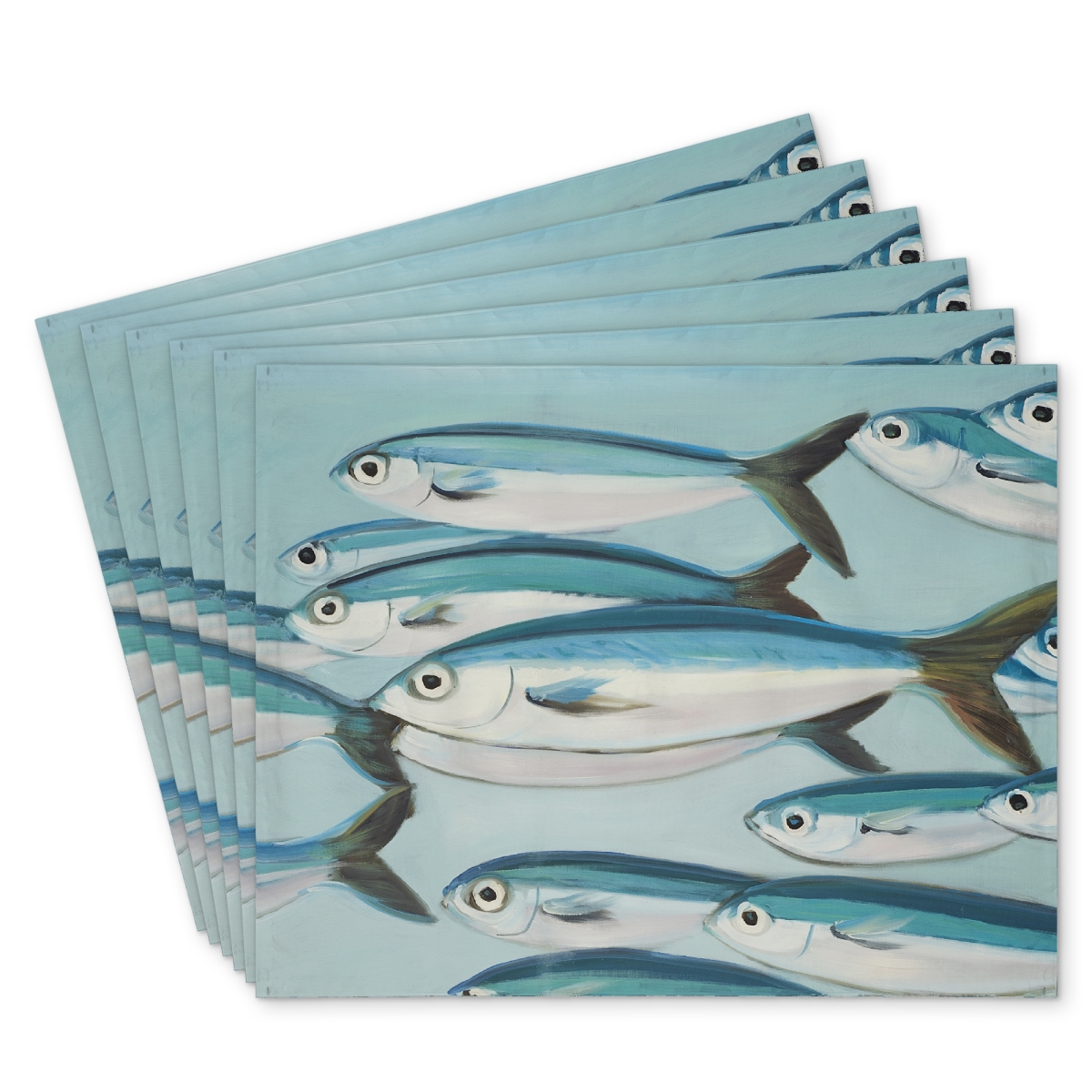 Picture of Begin Home Decor C6PP141848YK5Q 14 x 18 in. Small Fish of Caesio Caerulaurea - Polyester Placemat - Home Decor - Set of 6