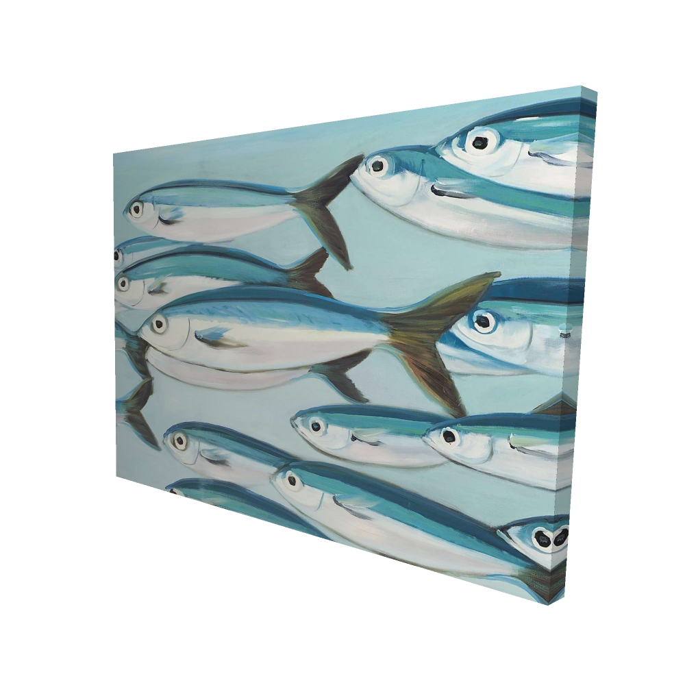 2080-3648-AN175 36 x 48 in. Small Fish of Caesio Caerulaurea - Marine Blue Canvas Art