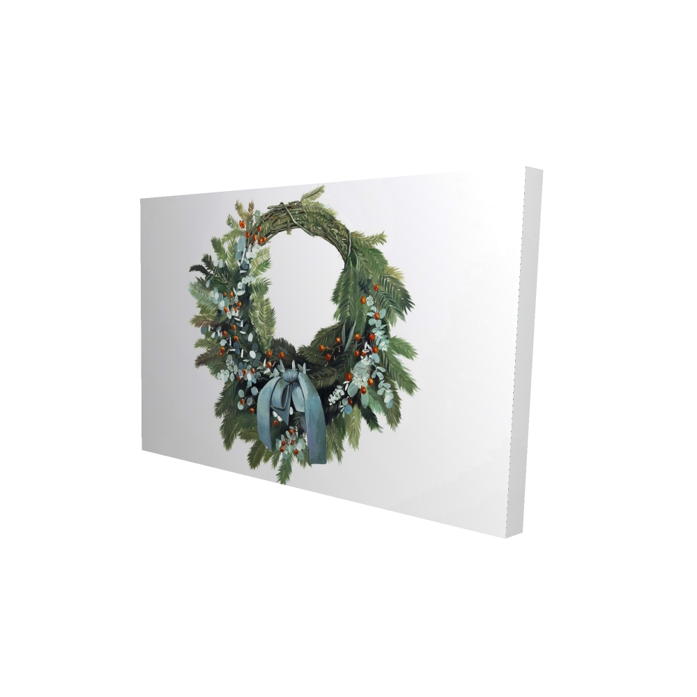 2080-2436-HO21 24 x 36 in. Christmas Wreath - Rustic Kitchen Canvas for Home Decor