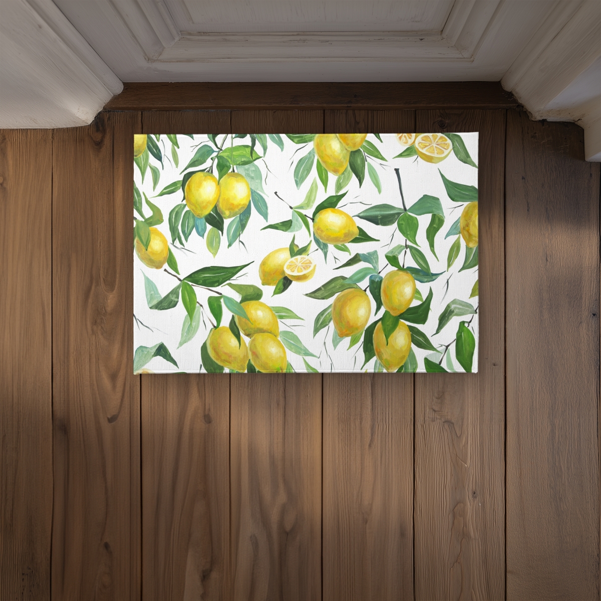 CODM17246N46ET 17 x 24 in. Lemon Pattern Door Mat - Illustrative Food Indoor Outdoor Decor