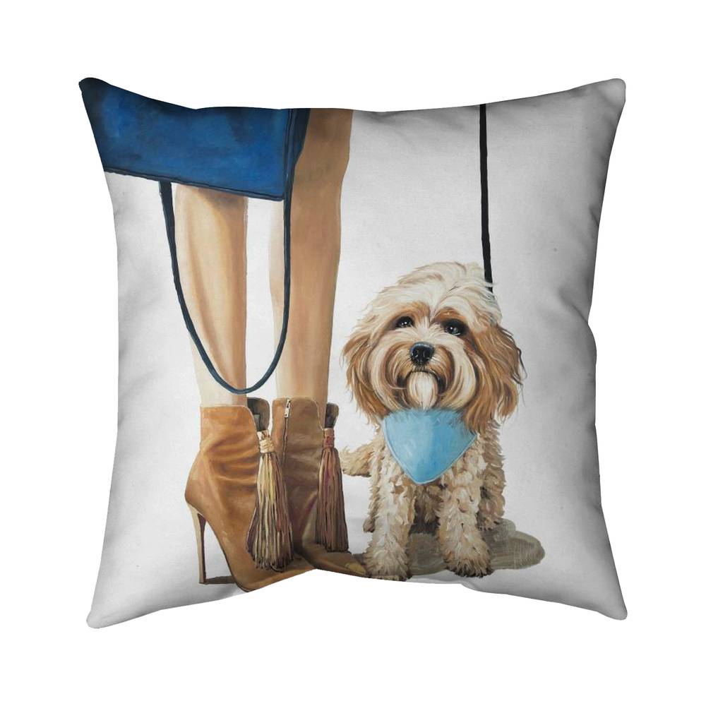 5542-1818-FA45 18 x 18 in. Fashionable Cavoodle Dog Throw Pillow - Bedroom Outdoor Decor