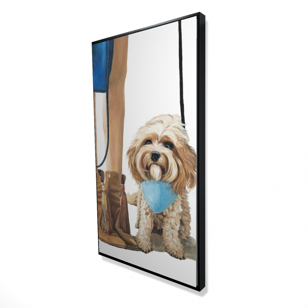 2081-4824-FA45 24 x 48 in. Fashionable Cavoodle Dog Canvas - Stylish Bedroom Decor