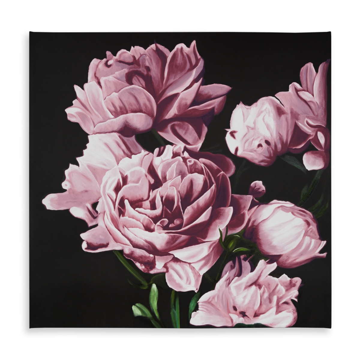 Picture of Begin Home Decor C1TC5858QXZZLU 58 x 58 in. Pink Peonies Floral Botanical Tablecloth - Indoor & Outdoor Decor