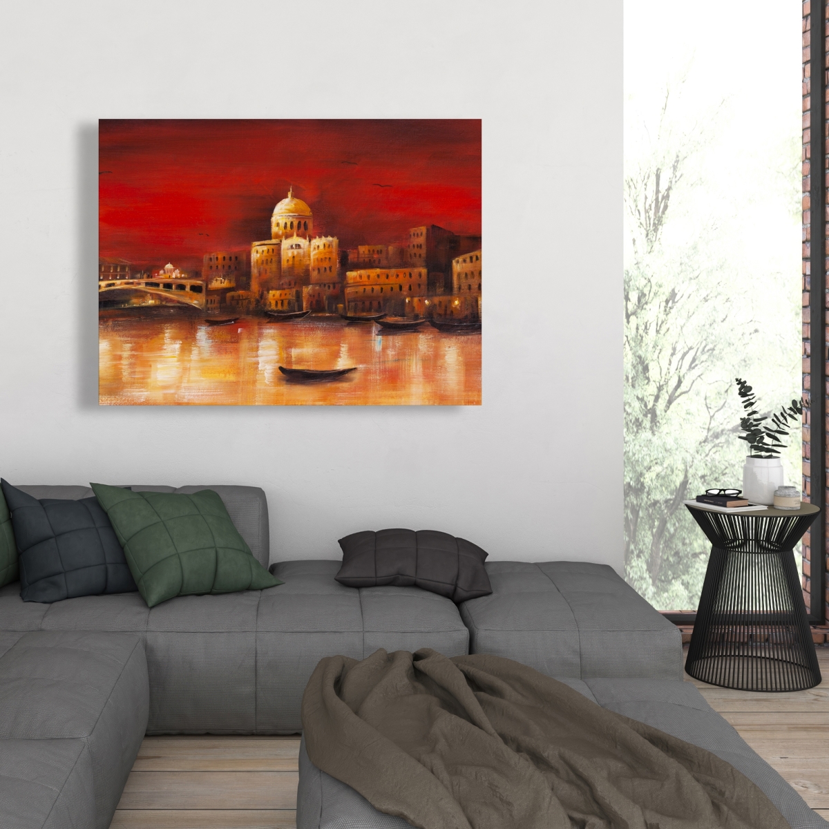 C1RC3648E1AD2Y 36 x 48 in. Venise By Red Dawn - Office Cities Canvas for Home Decor