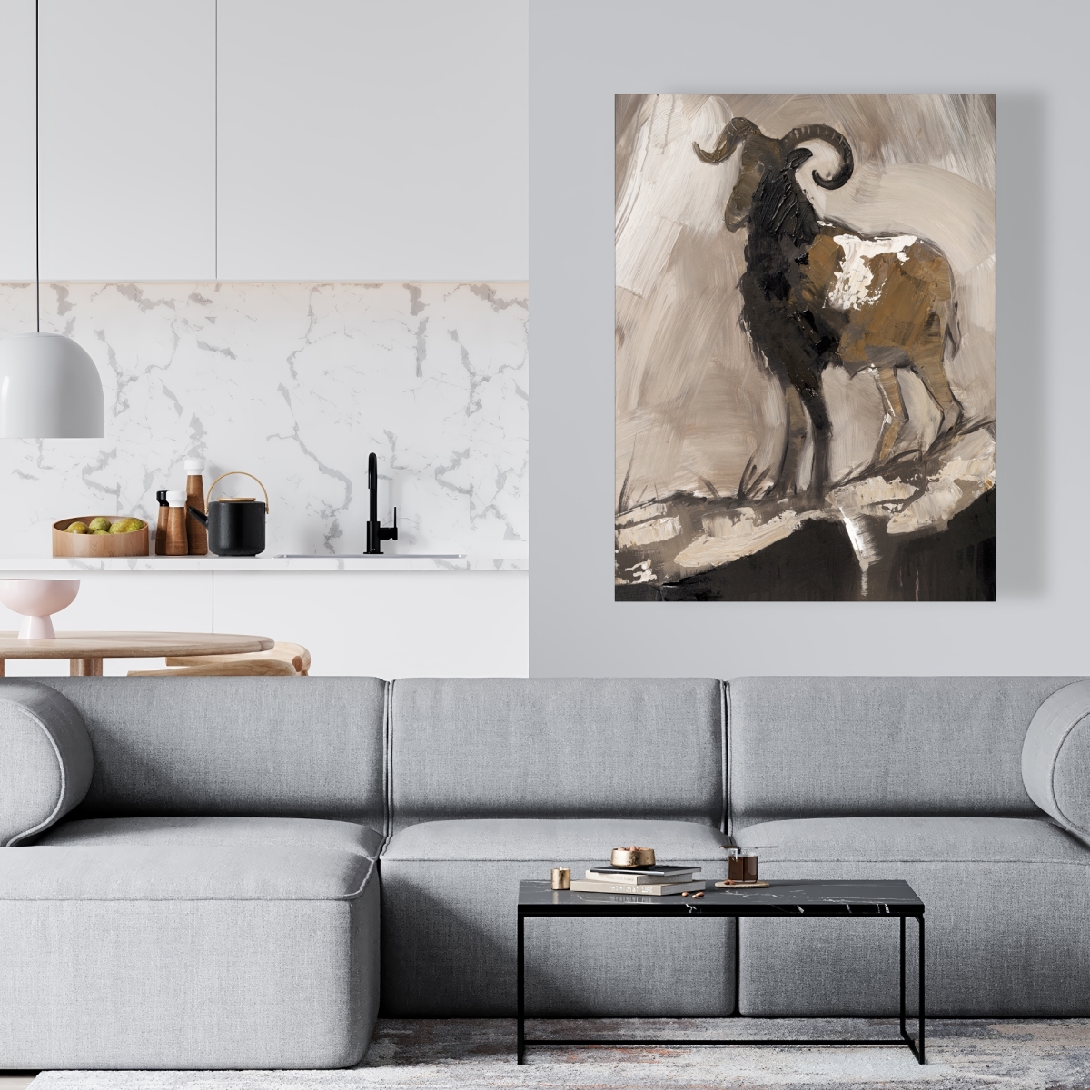 Abstract Proud Aeries Canvas - Beige - 36 x 48 in. - High Definition Print