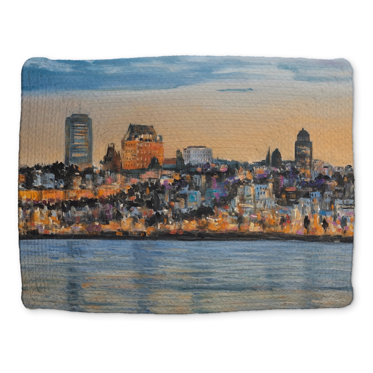 Picture of Begin Home Decor CBPM1418857OXA 14 x 18 in. Skyline of Quebec City Braided Polyester Placemat - Home Decor