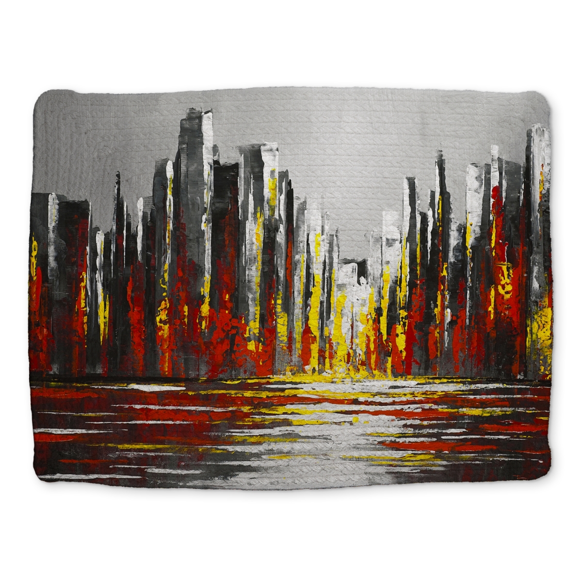Picture of Begin Home Decor CBPM1418U20D7E 14 x 18 in. Abstract Gray Braided Placemat - Red Skyline Bedroom Decor