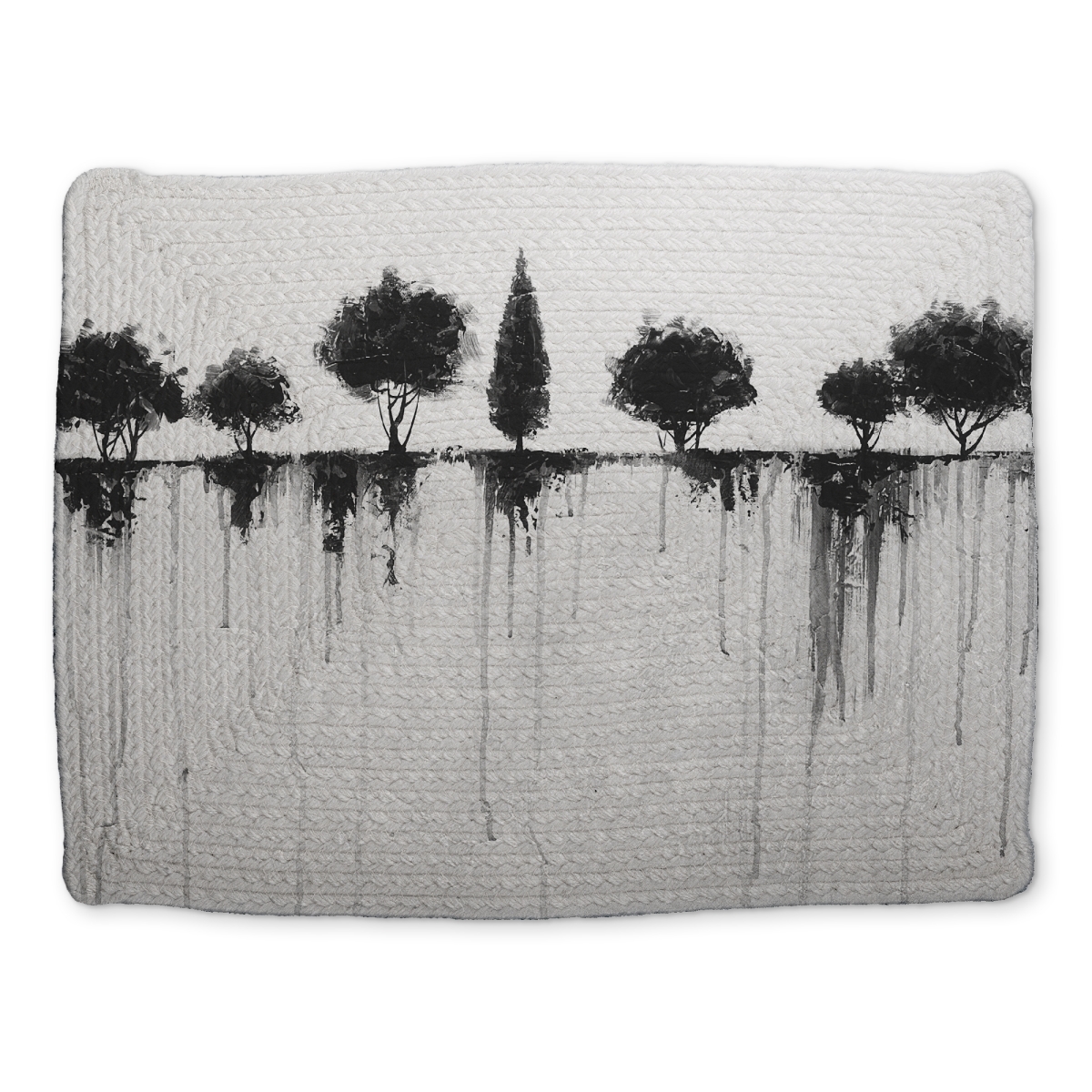 Picture of Begin Home Decor CBPM1418COHO54 14 x 18 in. Abstract Black Trees - White Trees Bedroom Braided Placemat
