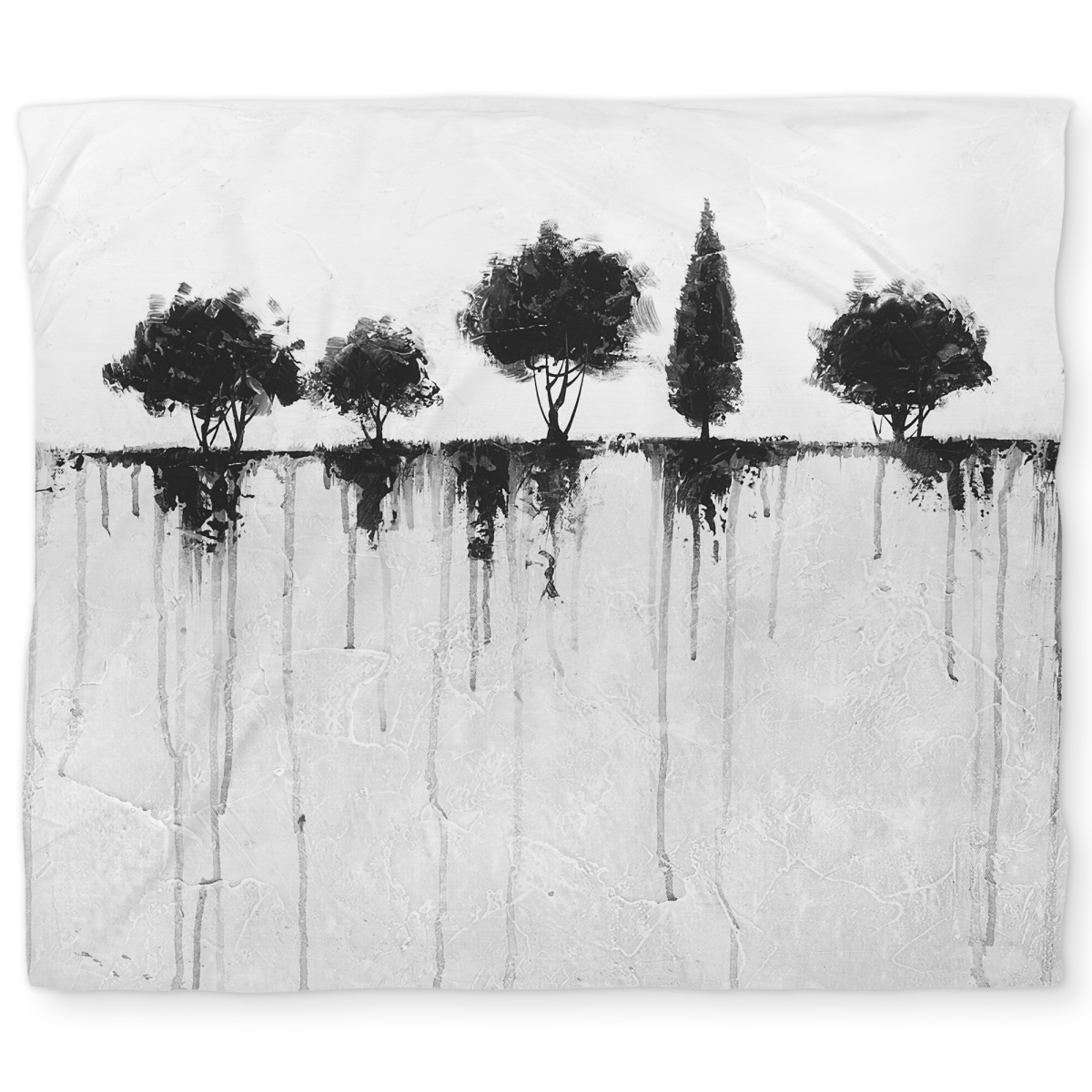 C1DCKSW059PE2A King Size Abstract Black Trees Duvet Cover - Modern Bedroom Decor