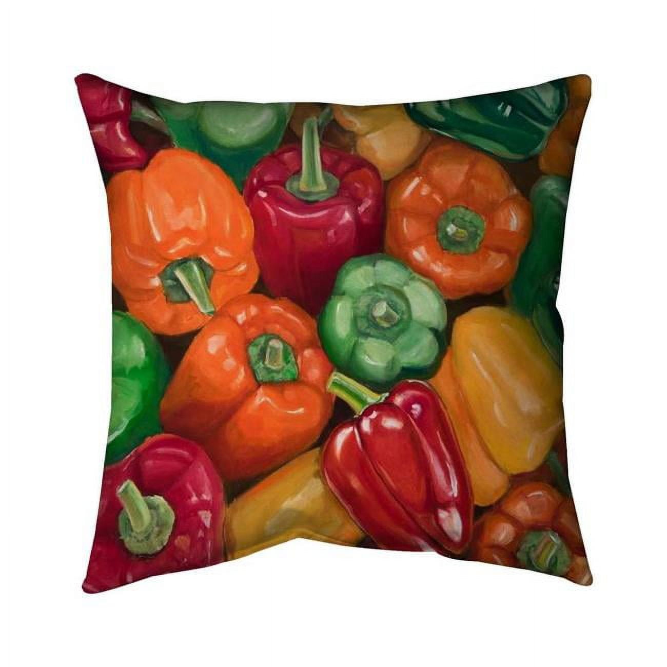 18 x 18 in. Colorful Peppers-Double Sided Print Indoor Pillow