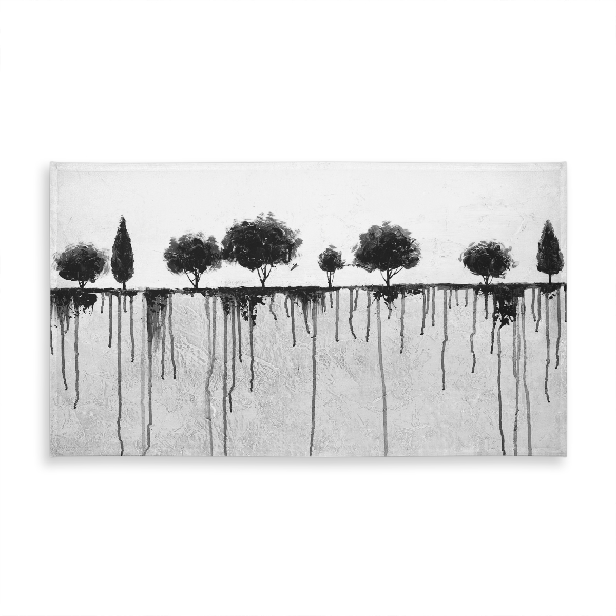 Picture of Begin Home Decor C1TCLRGEU1ZE8M 58 x 102 in. Ink Bleeding Trees Tablecloth - White Industrial Decor