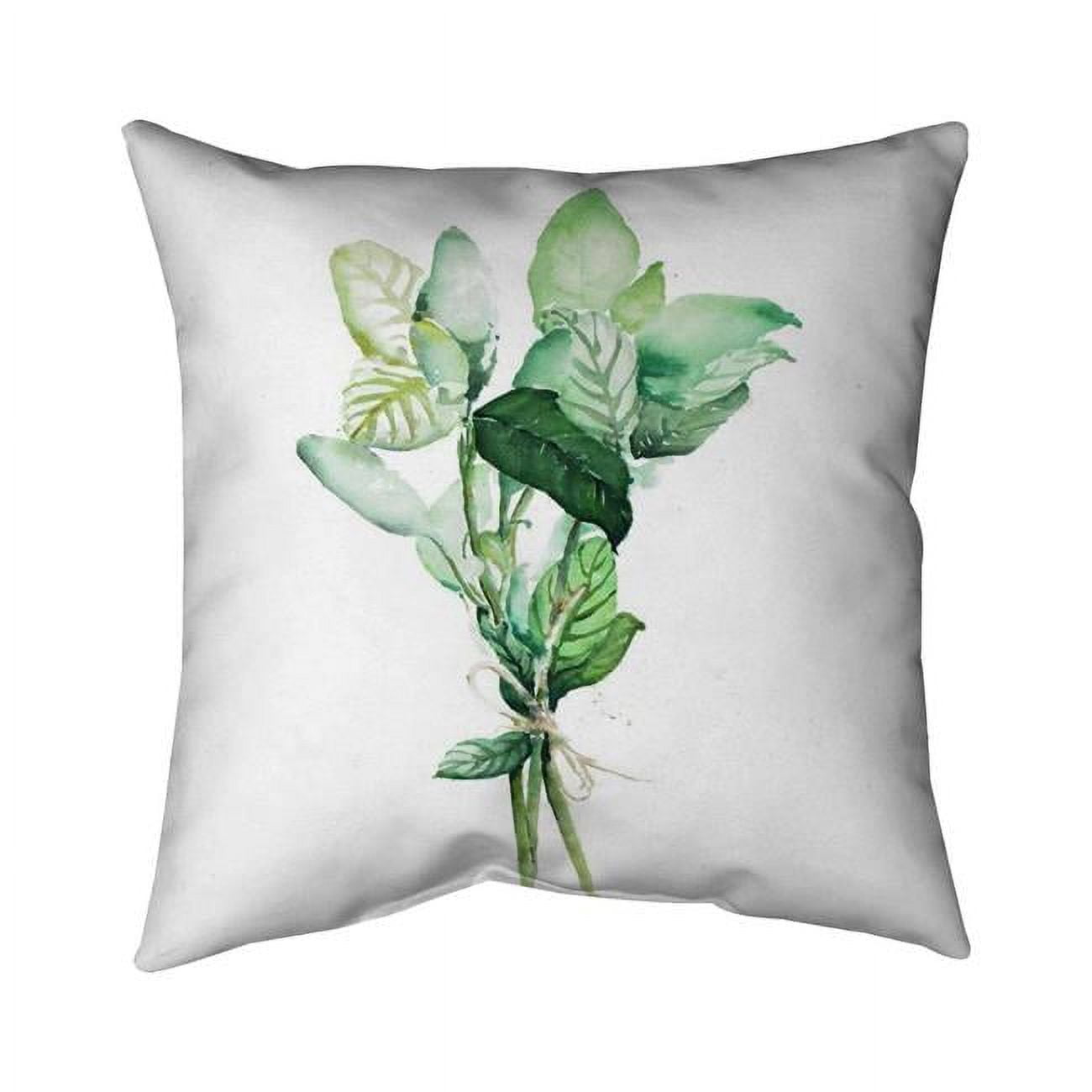 18 x 18 in. Tied Up Basil Leaves Bundle-Double Sided Print Indoor Pillow