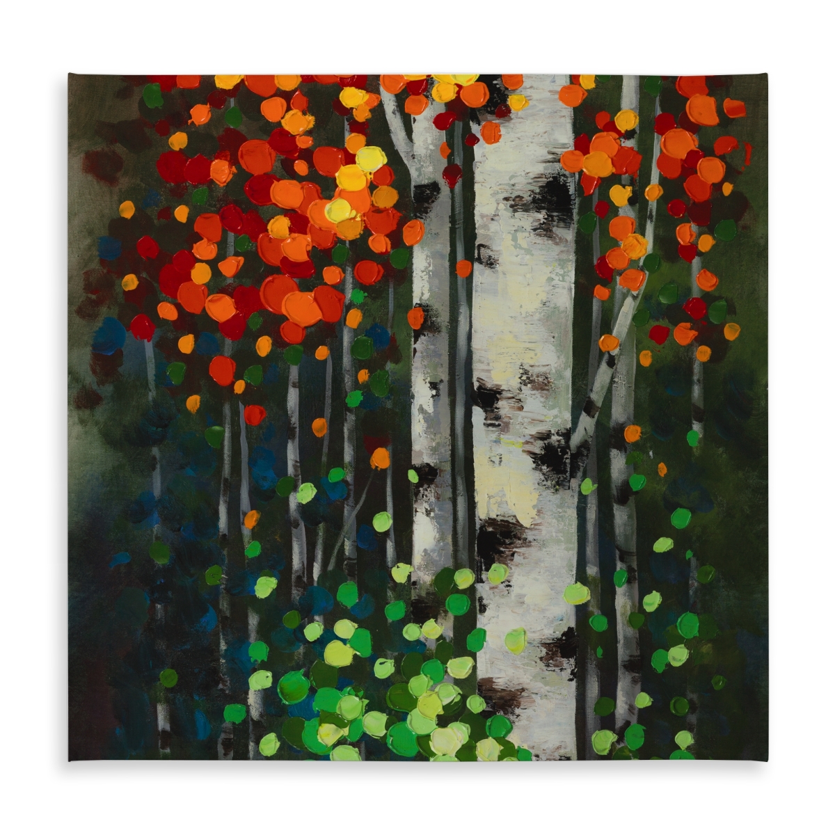 Picture of Begin Home Decor C1TC5858U4ER1I 58 x 58 in. Birch Two-Tone Leaves Tablecloth - Indoor & Outdoor Home Decor
