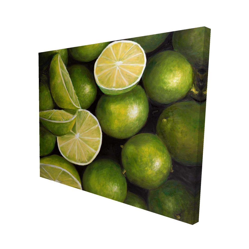 2080-4860-GA58 48 x 60 in. Basket of Limes - Food Still Life Canvas for Home Decor