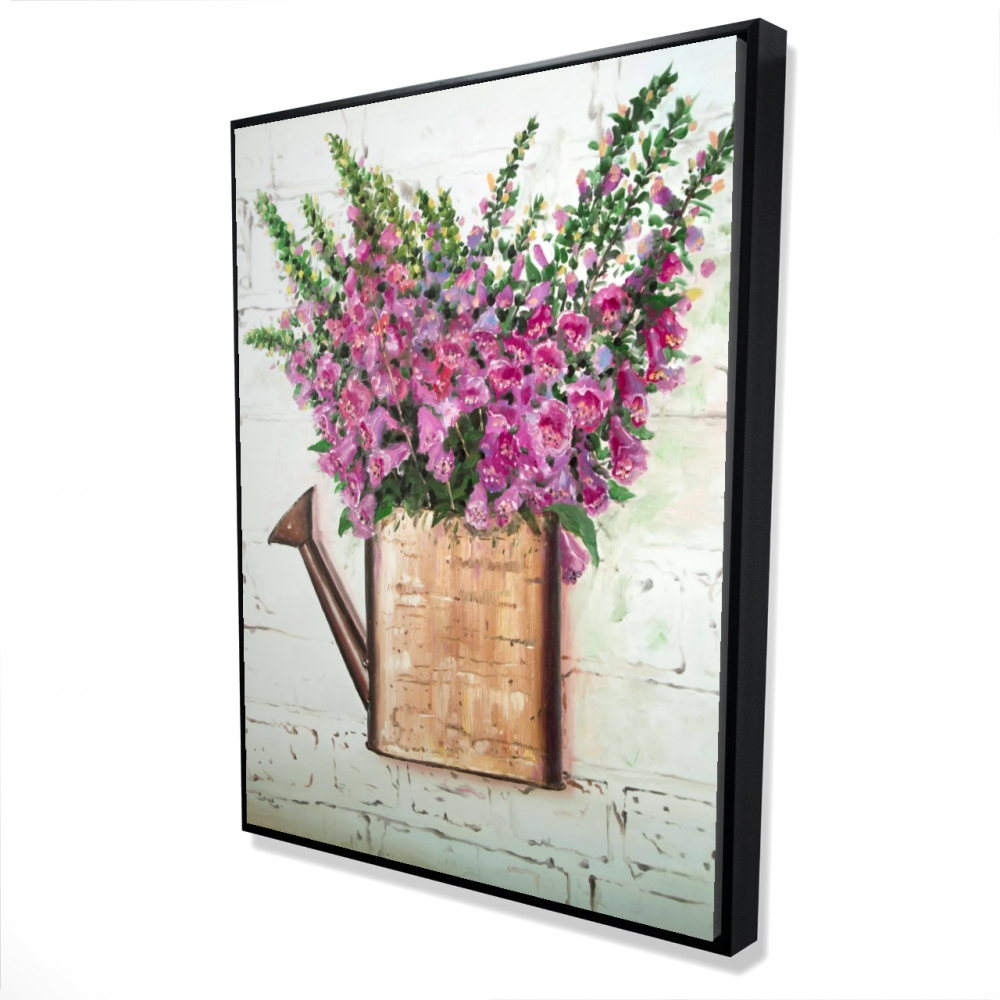 2081-4836-FL371 36 x 48 in. Purple Foxglove Flowers Canvas - Beige Framed Home Decor