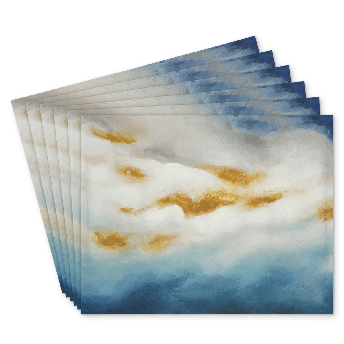 Picture of Begin Home Decor C6PP1418M213EB 14 x 18 in. Abstract Landscape Polyester Placemat - Home Decor Accent - Set of 6