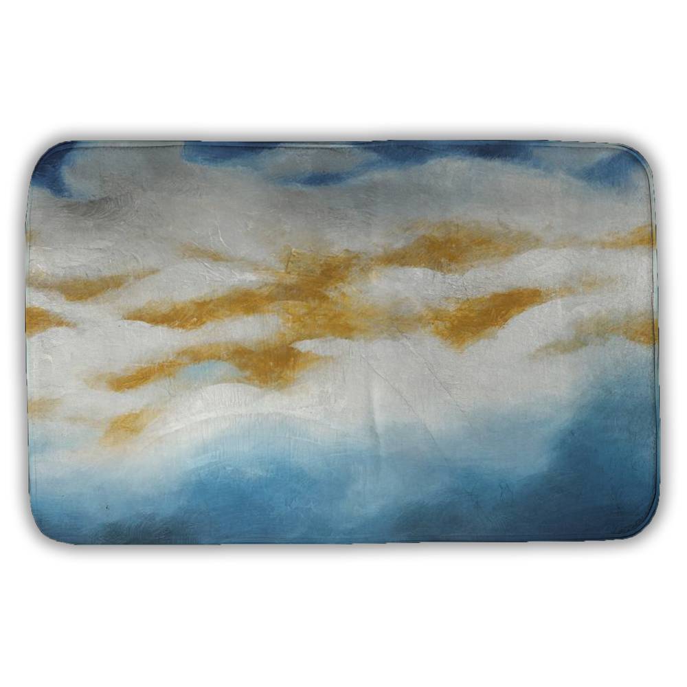 5930-2134-AB38 21 x 34 in. Blue Abstract Clouds Bath Mat - Bedroom Home Decor Rug