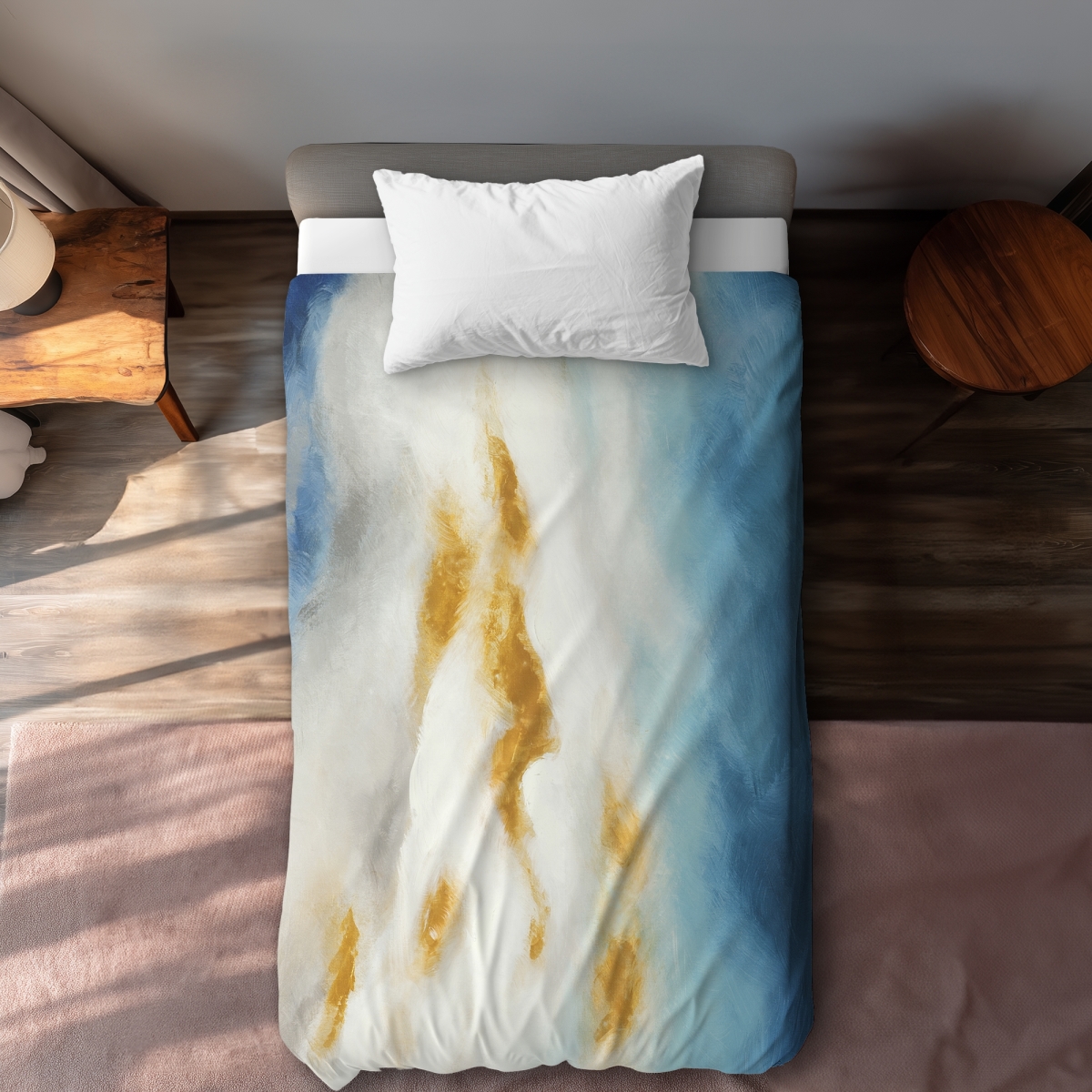 C1DCTXLW0EFVB4 Twin Extra Long Abstract Landscape White Pattern Duvet Cover - Home Decor