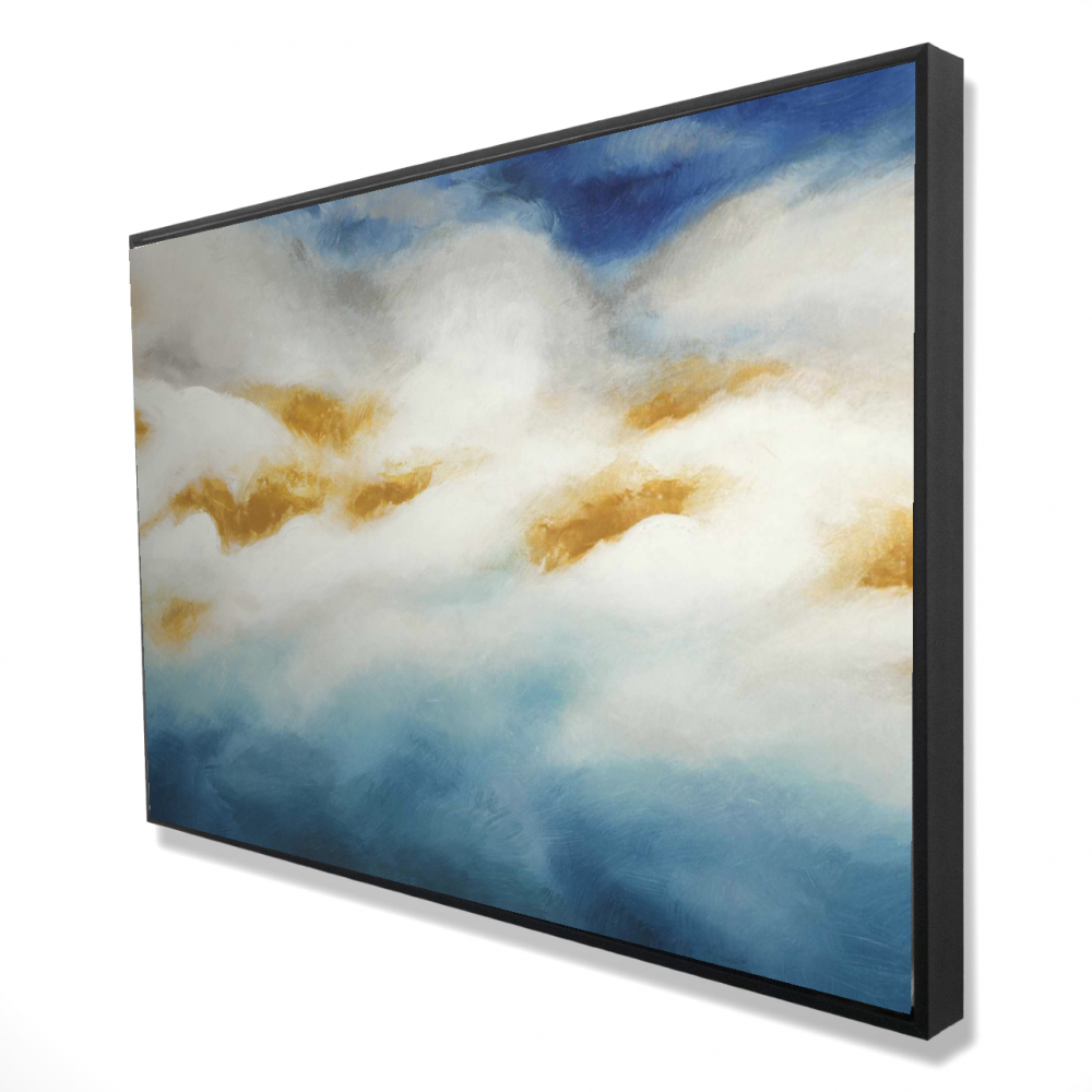 2081-2436-AB37 24 x 36 in. Abstract Landscape - White Pattern Framed Canvas for Home Decor