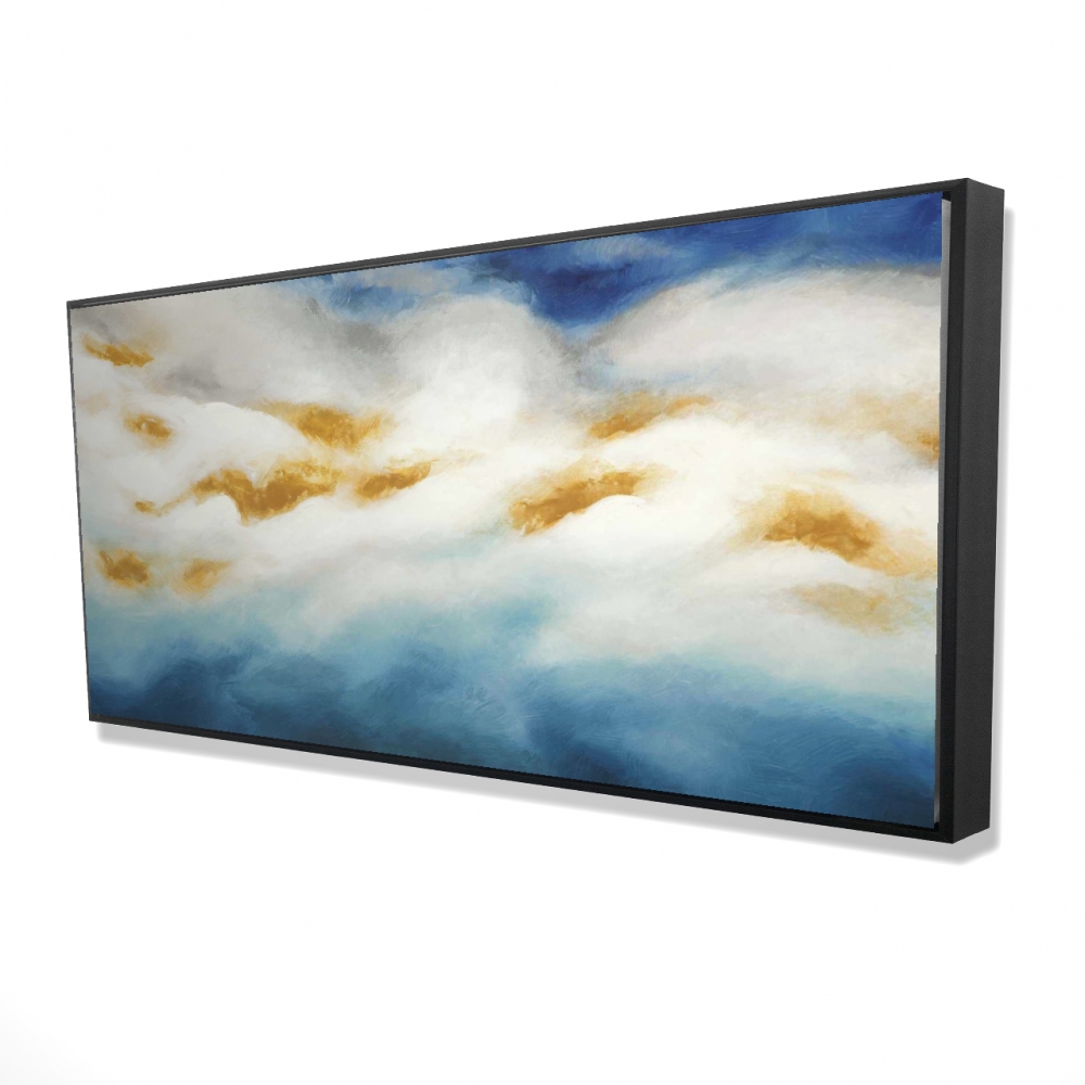 2081-2448-AB37 24 x 48 in. Abstract Landscape - White Framed Canvas for Home Decor