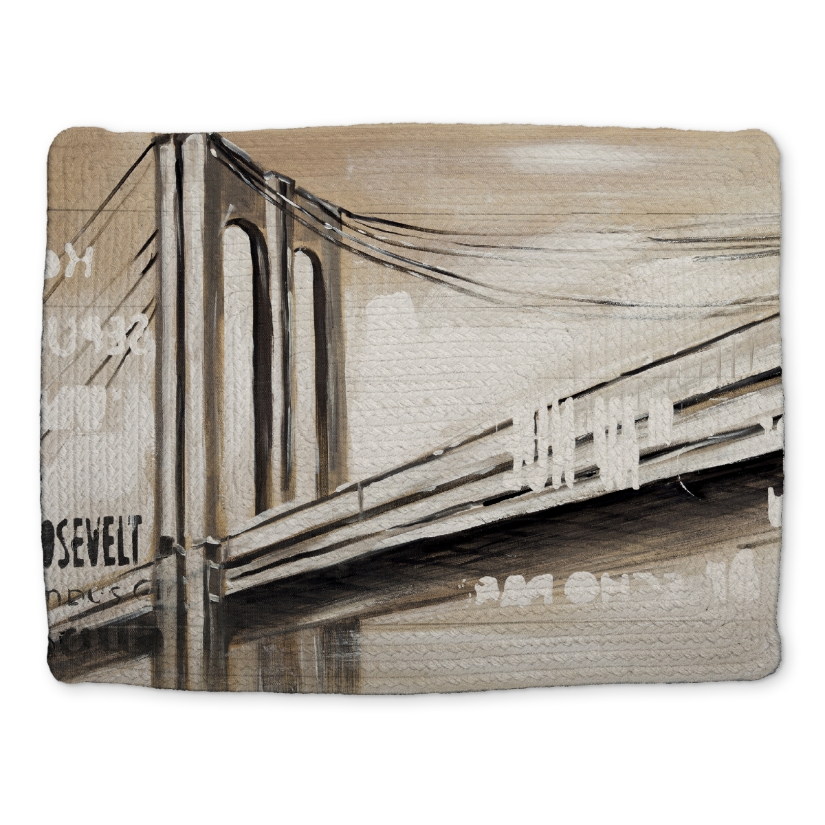 Picture of Begin Home Decor CBPM1418Q2682K 14 x 18 in. City Bridge Bedroom Bridge Industrial Braided Placemat