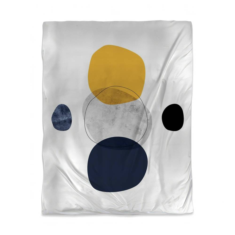 3817-VWCT-AB111 Twin Size Modern Duvet Cover - Spheres, White Back - Home Decor