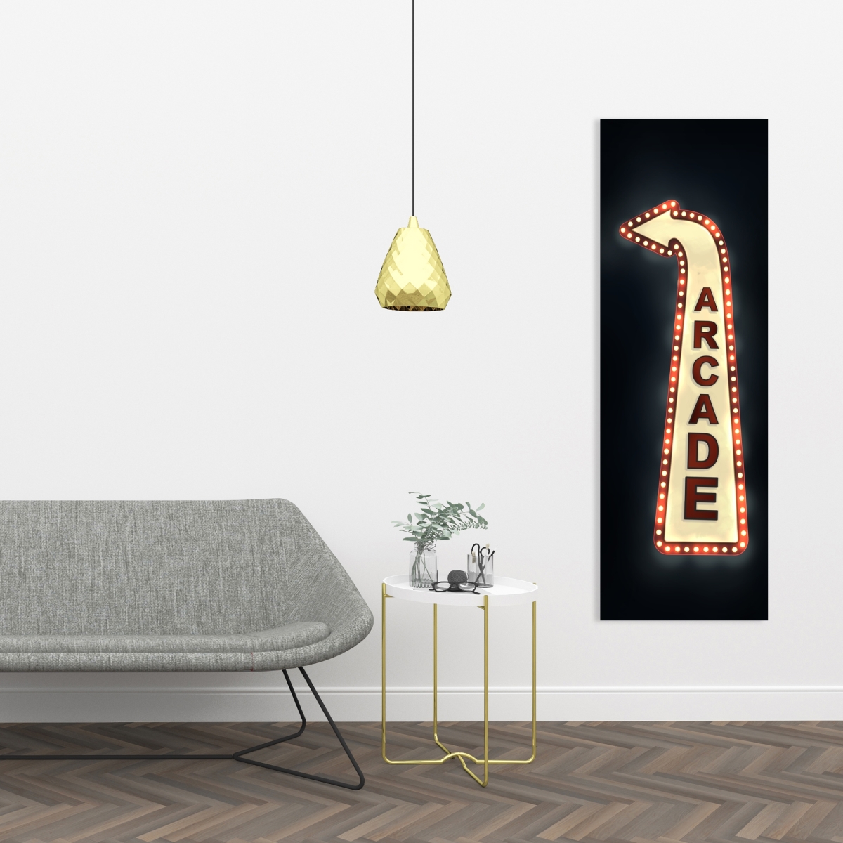 C1RC1648VSQVY0 16 x 48 in. Arcade - Object Man Cave Canvas for Home Decor - Stylish Art