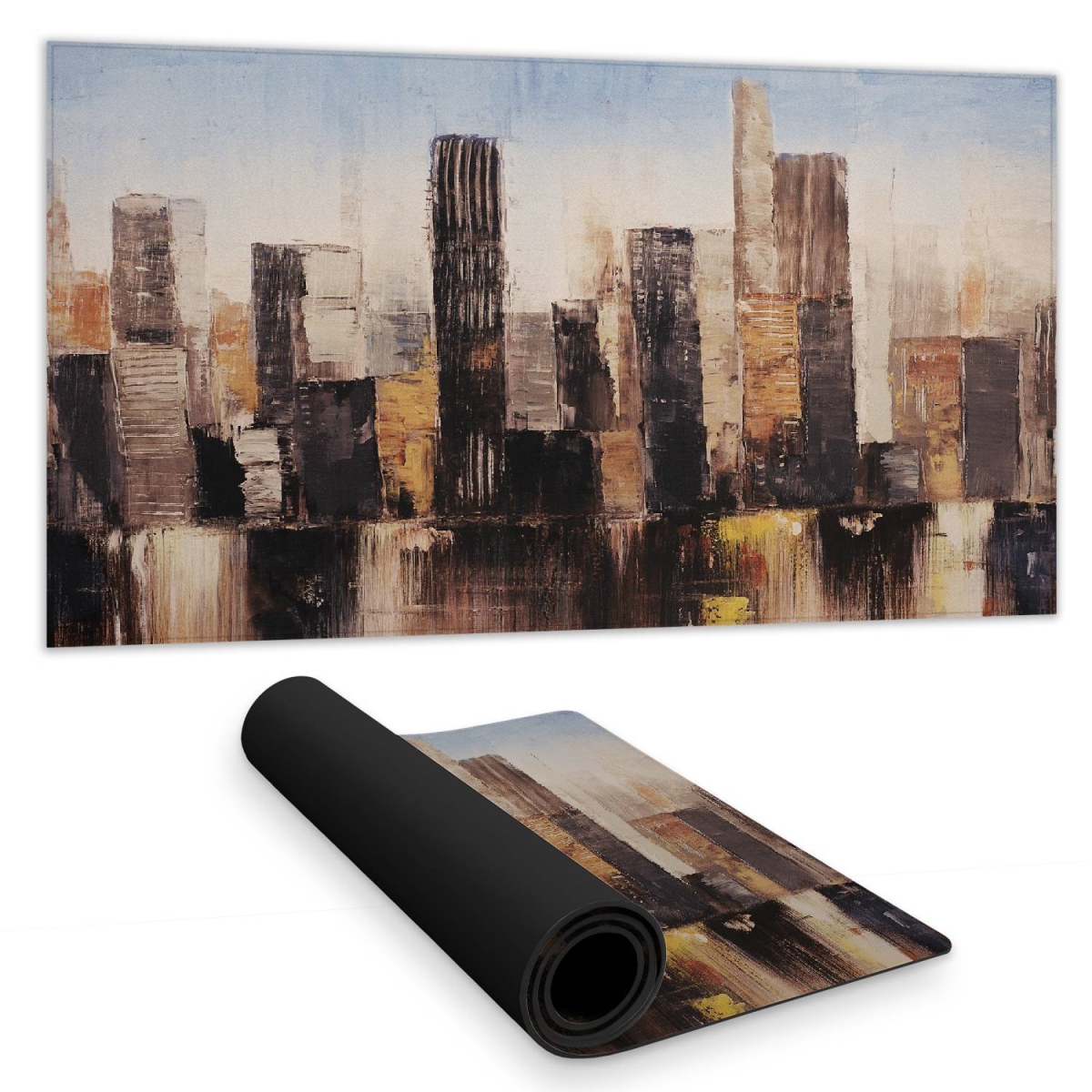 C1DM15314AJD6X 16 x 32 in. Blue Building Desk Mat - Striped Abstract Buildings Decor