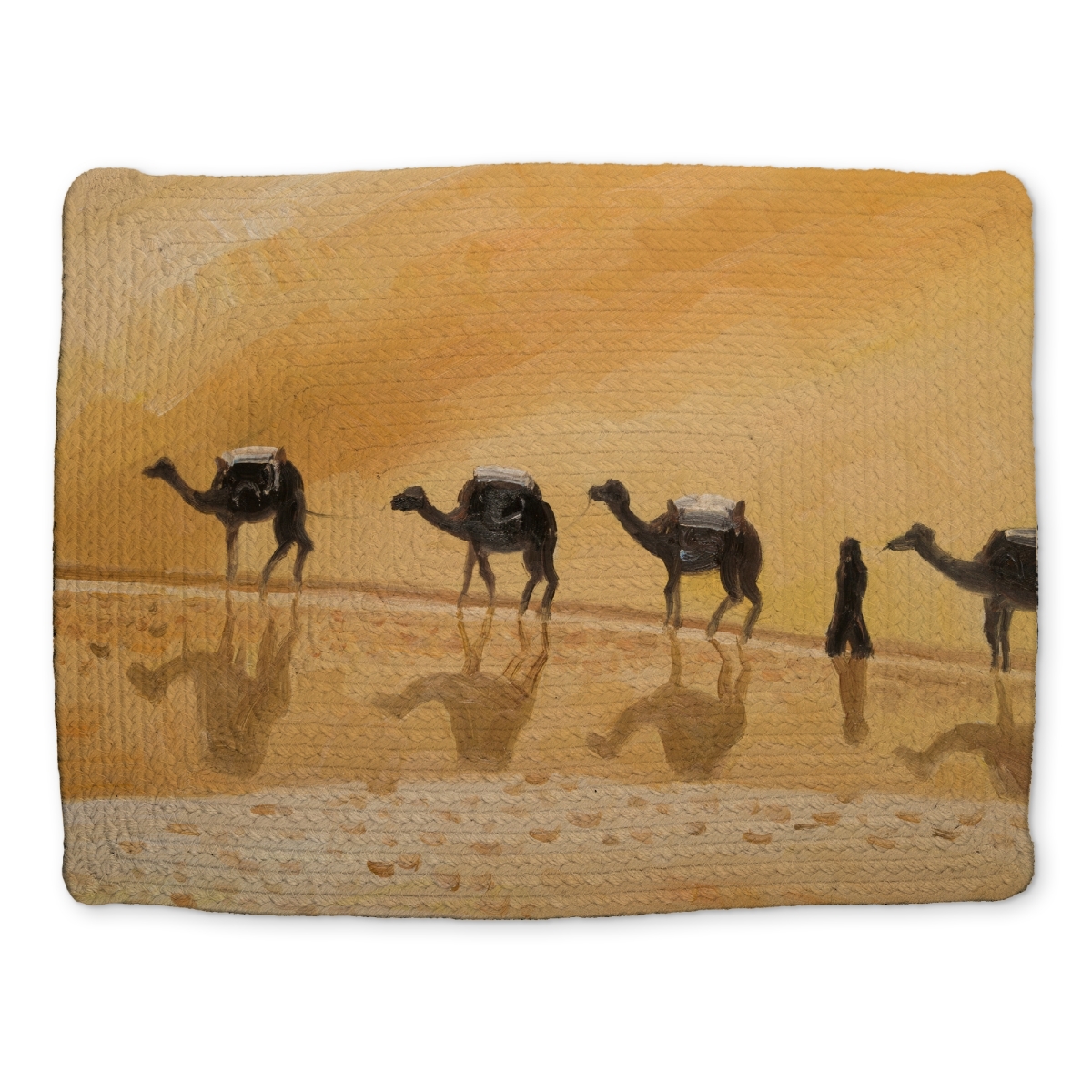 Picture of Begin Home Decor CBPM1418P6LU0L 14 x 18 in. Brown Contemporary Beach Placemat - Walking in the Desert Decor