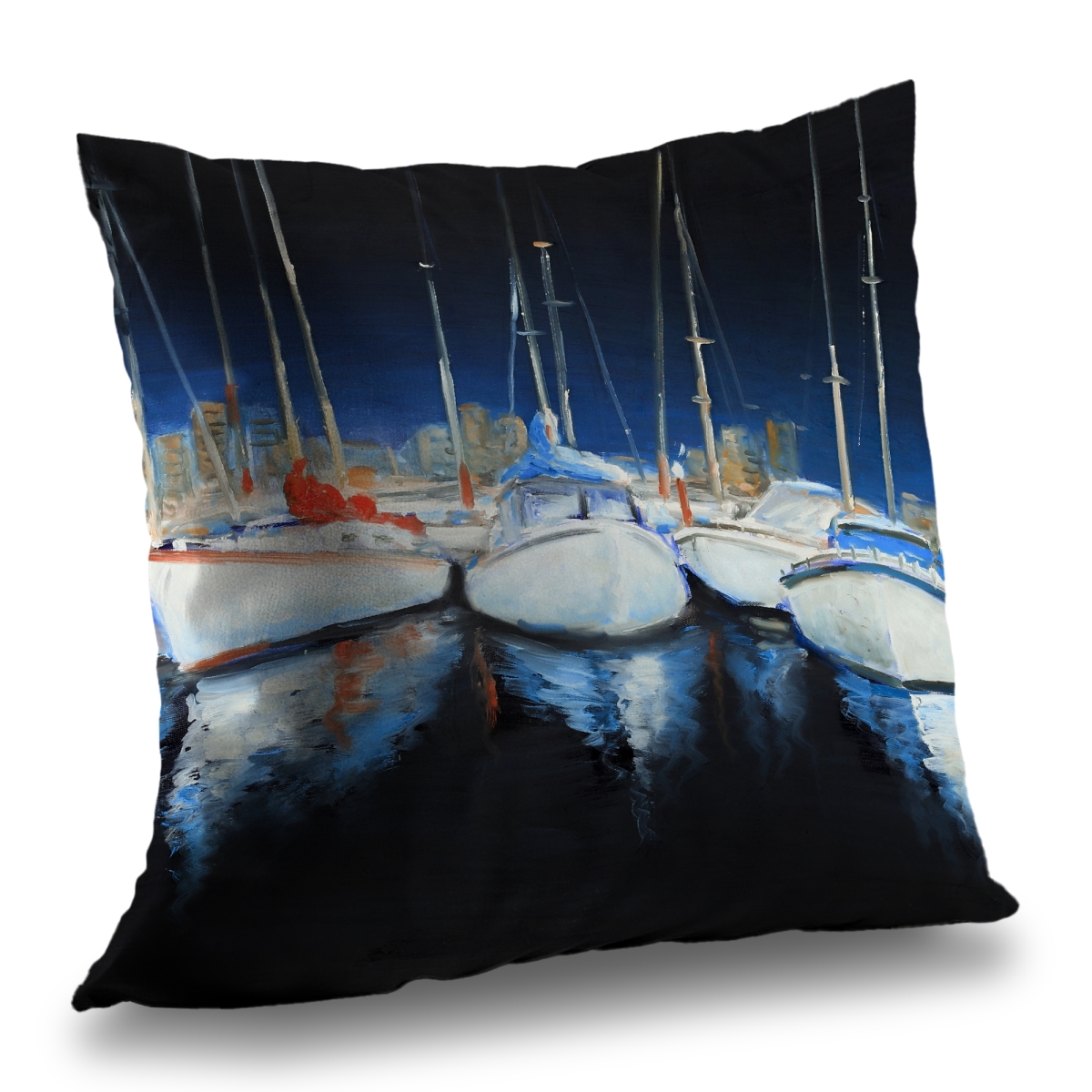 C1PC14149XTJT2 14 x 14 in. Evening At the Marina - Coastal Office Poly Twill Throw Decor
