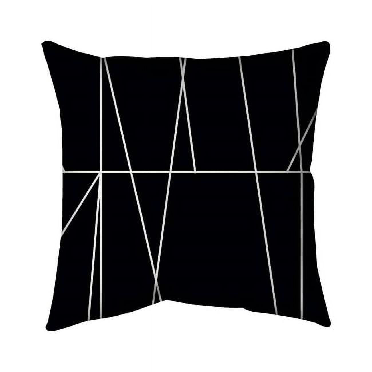 20 x 20 in. White Stripes on Black Background-Double Sided Print Indoor Pillow