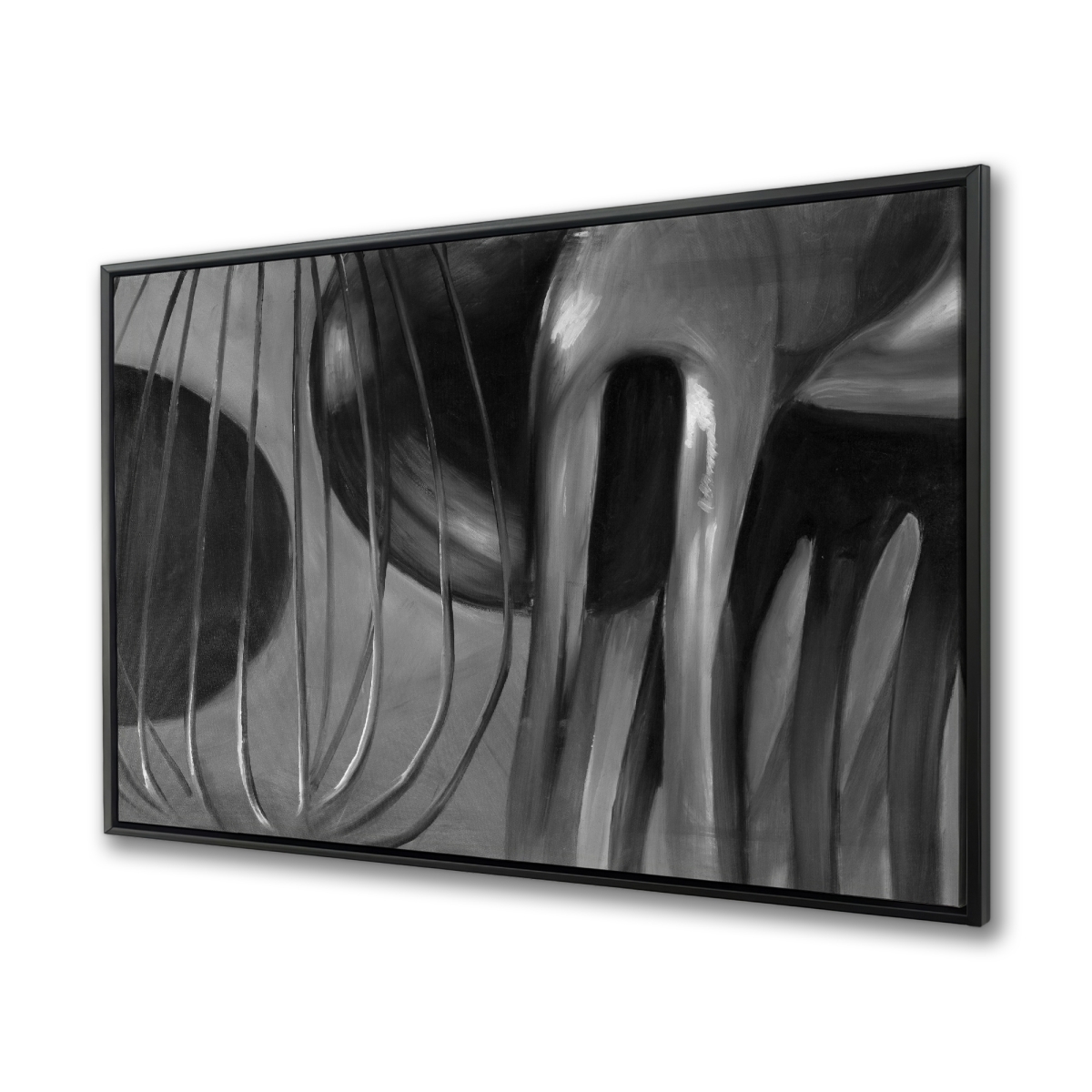 C1FC3648W0CPNO 36 x 48 in. Kitchen Tools - Object Hyperrealist Framed Canvas Art Decor