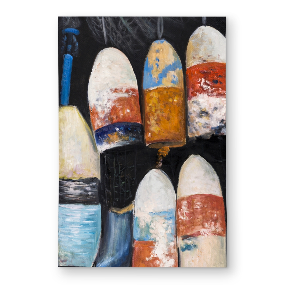C1ROAR23UYM0LU 2 x 3 ft. Vintage Lobster Buoys - Coastal Yellow Outdoor Area Rug - Rectangle