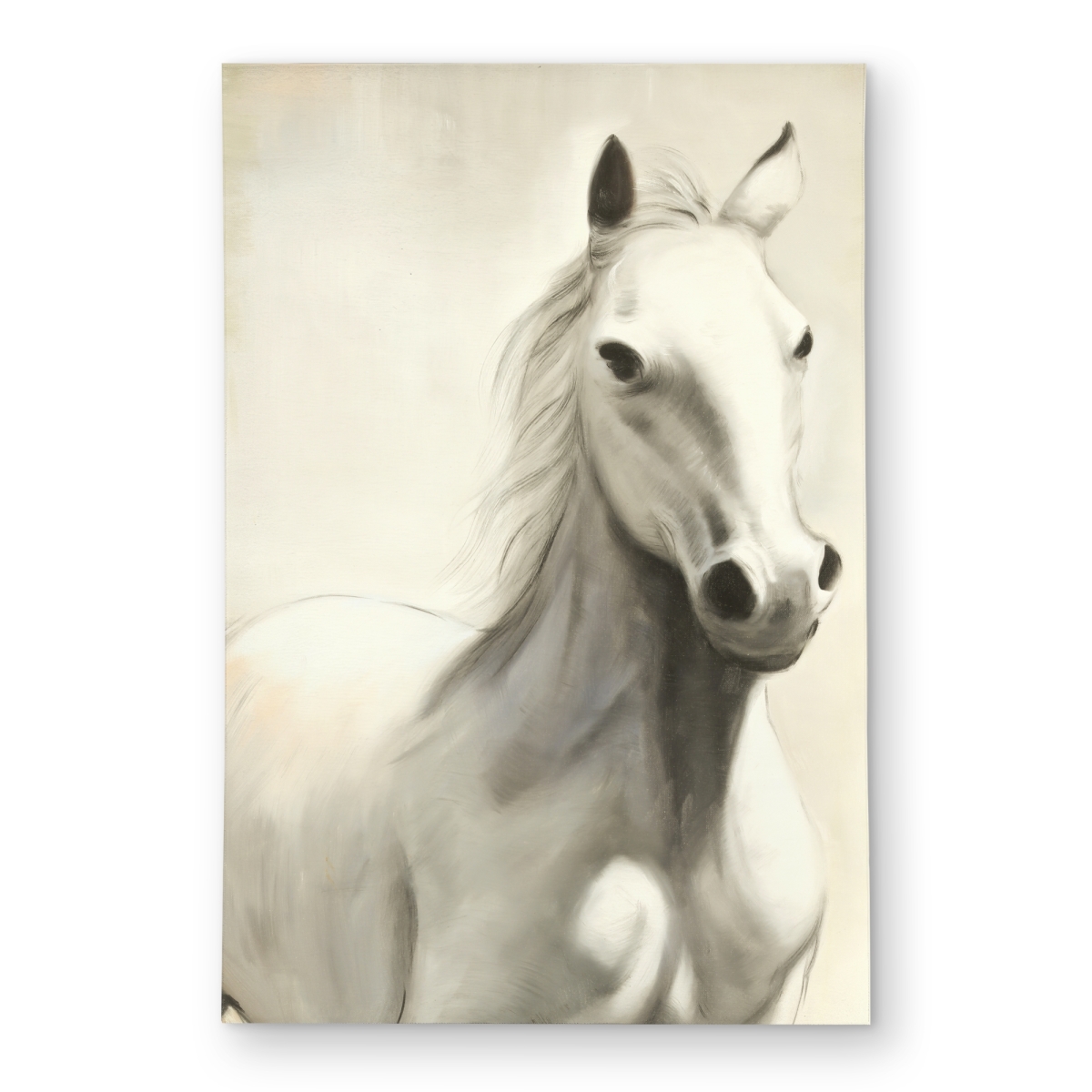 C1ROAR46ZZEFG3 4 x 6 ft. Gallant White Horse - Western Outdoor Area Rug for Home Decor - Rectangle