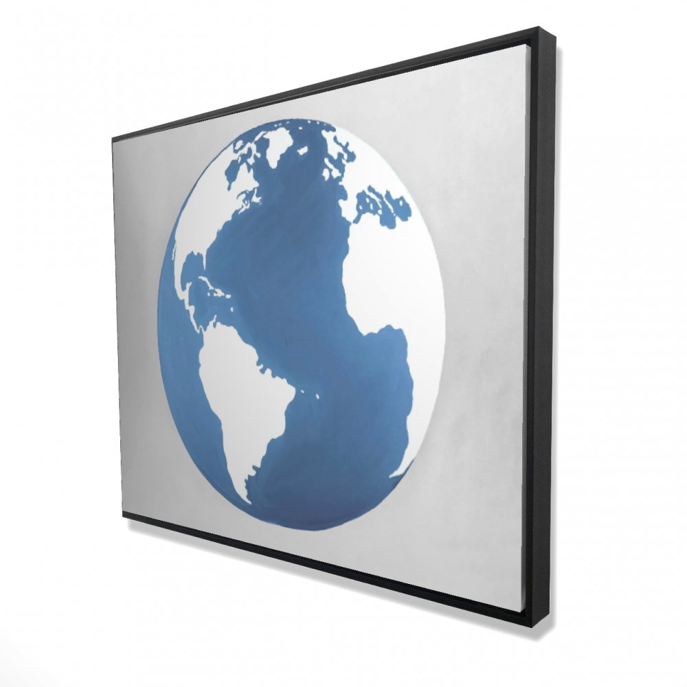 The Earth - Minimalist Framed Canvas - 48 x 60 in. - Ready to Hang