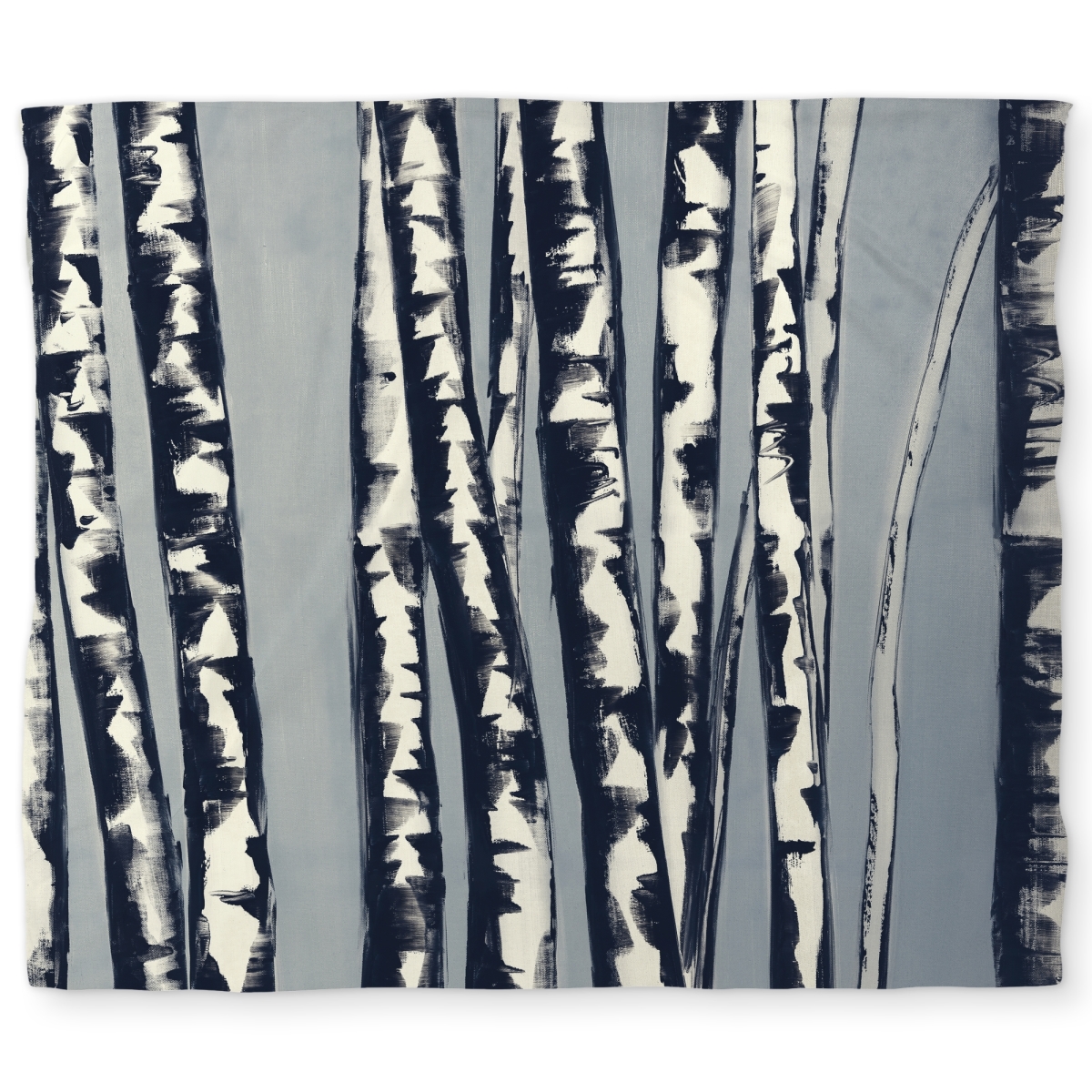 C1DCKSW07SXW98 King Size Abstract Birch Forest Duvet Cover - White Back Home Decor