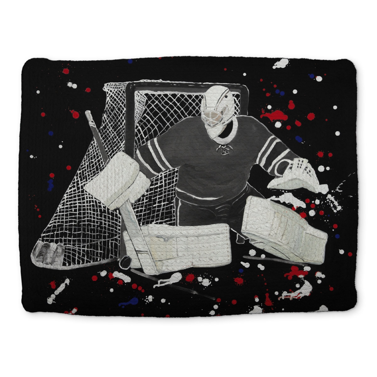 Picture of Begin Home Decor CBPM1418KJLLGD 14 x 18 in. Goalkeeper Hockey Goal Braided Polyester Placemat - Home Decor