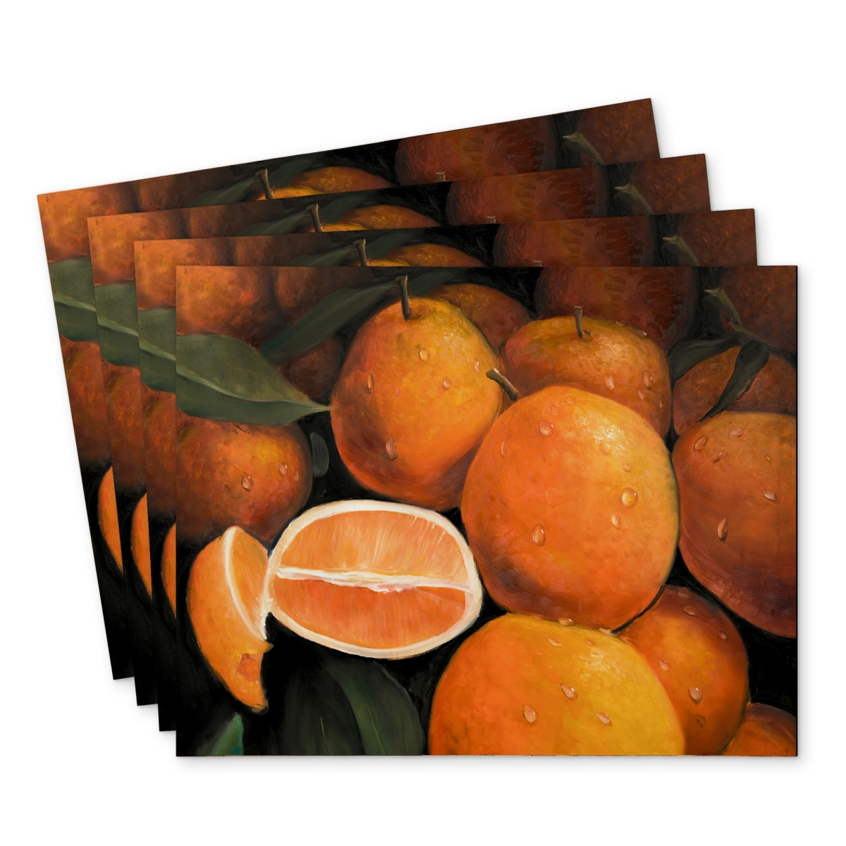 Picture of Begin Home Decor C4PP14188X680M 14 x 18 in. Fresh Oranges Polyester Placemat - Home Decor Accent - Set of 4
