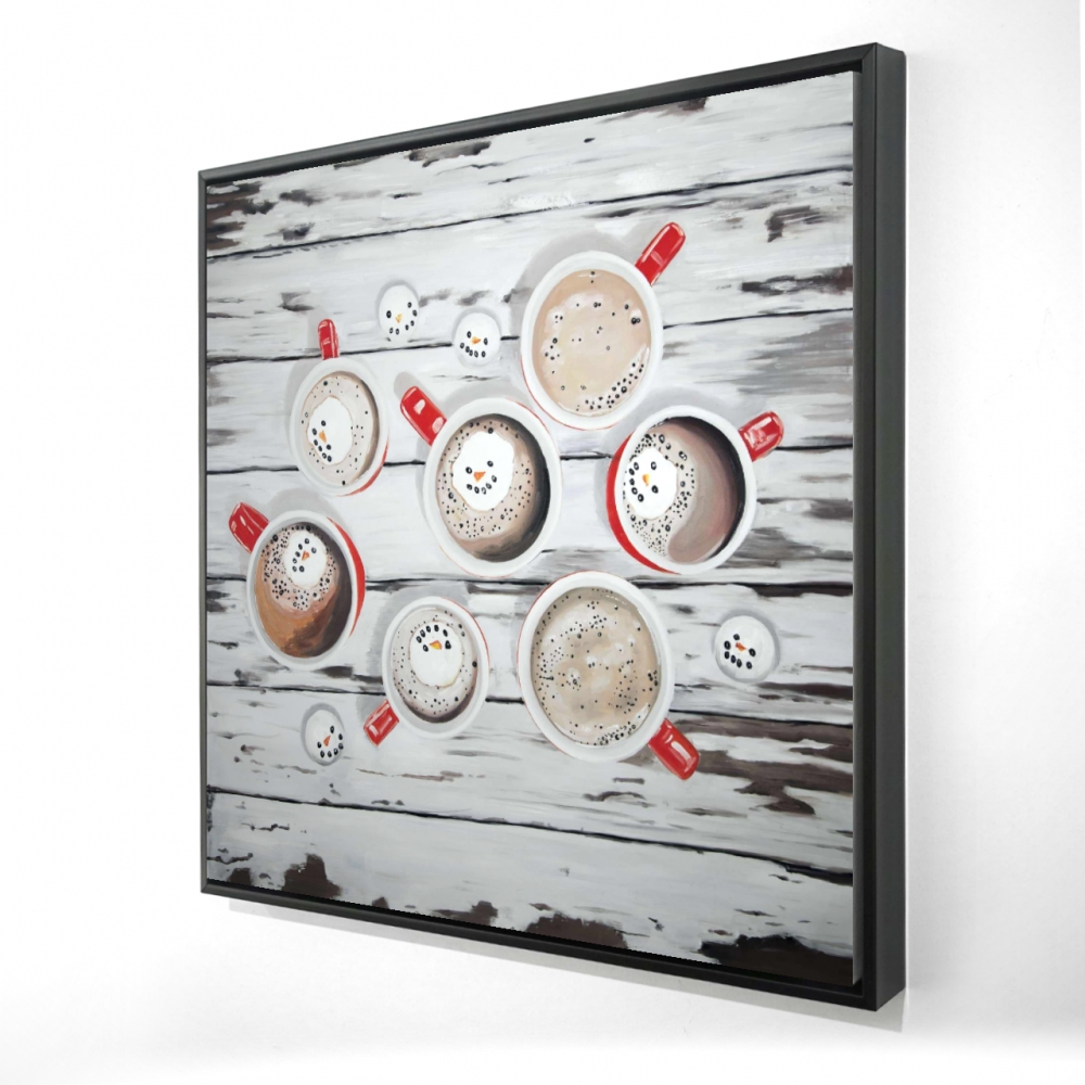 2081-2424-HO25 24 x 24 in. Rustic Kitchen Decor - Holiday Hot Chocolate Framed Canvas