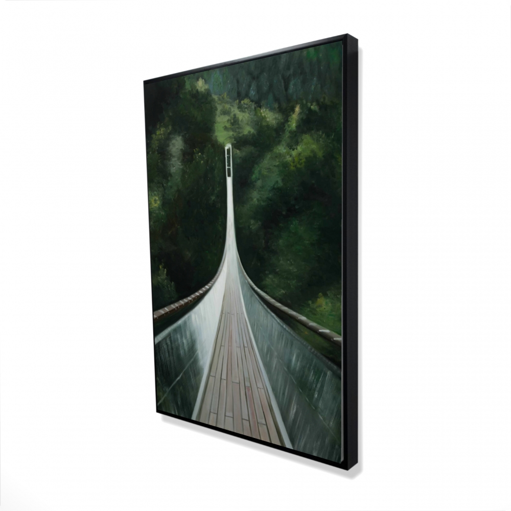 2081-3624-LA144 24 x 36 in. Steep Bridge - Gray Modern Framed Canvas for Home Decor